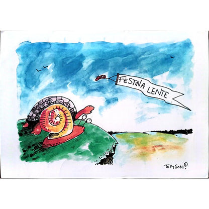 Tomek Woloszyn 29x21cm Orijinal Karikatür BOD03266