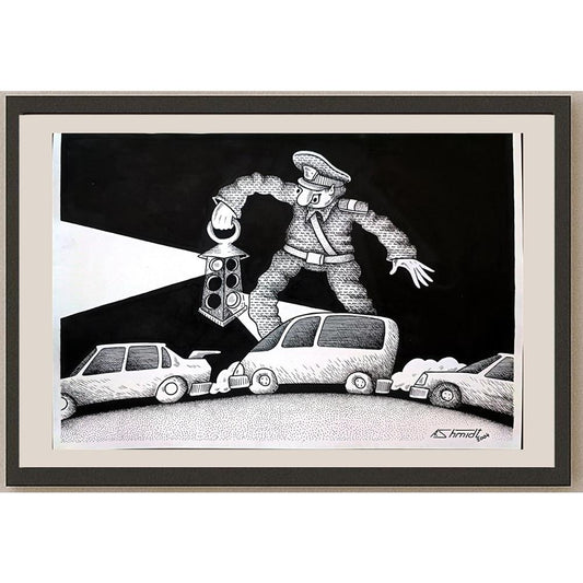 Shmidt Alexander 29x21cm Orijinal Karikatür BOD03267