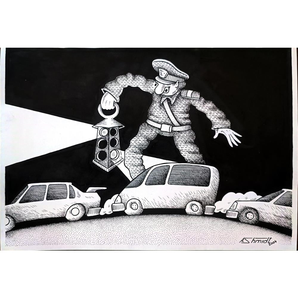 Shmidt Alexander 29x21cm Orijinal Karikatür BOD03267