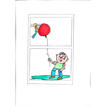 Mohamed Reza 29x21cm Orijinal Karikatür BOD03280