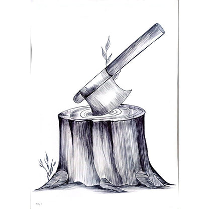 Mohamed Reza 29x21cm Orijinal Karikatür BOD03282