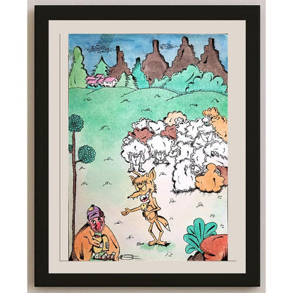 Mohamed Reza 29x21cm Orijinal Karikatür BOD03285