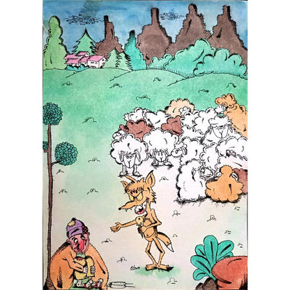 Mohamed Reza 29x21cm Orijinal Karikatür BOD03285