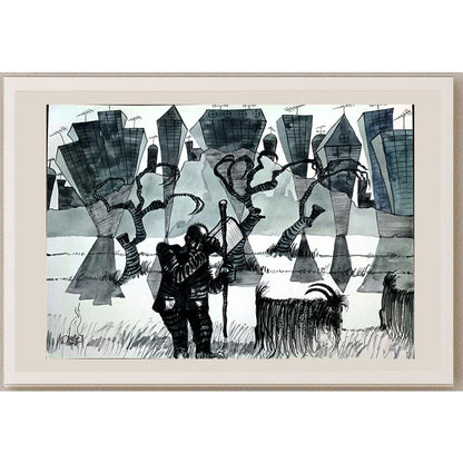 Asmail Bydavelay 29x21cm Orijinal Karikatür BOD03286