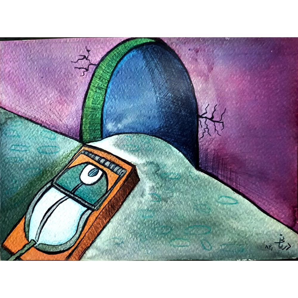 Nahid Dariany 21x16cm Orijinal Karikatür BOD03287