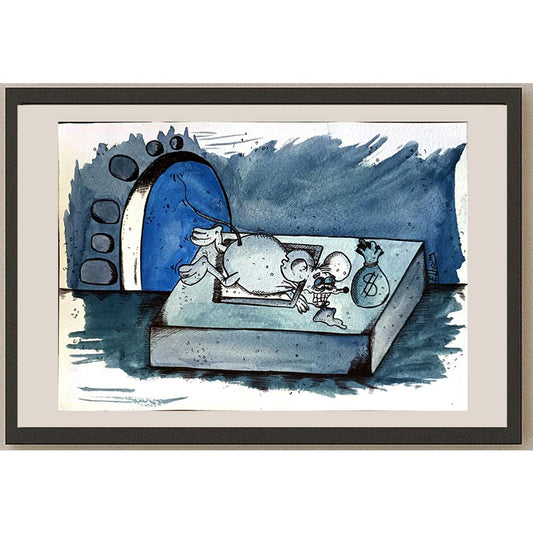 Alham Hosinzadeh 21x16cm Orijinal Karikatür BOD03288