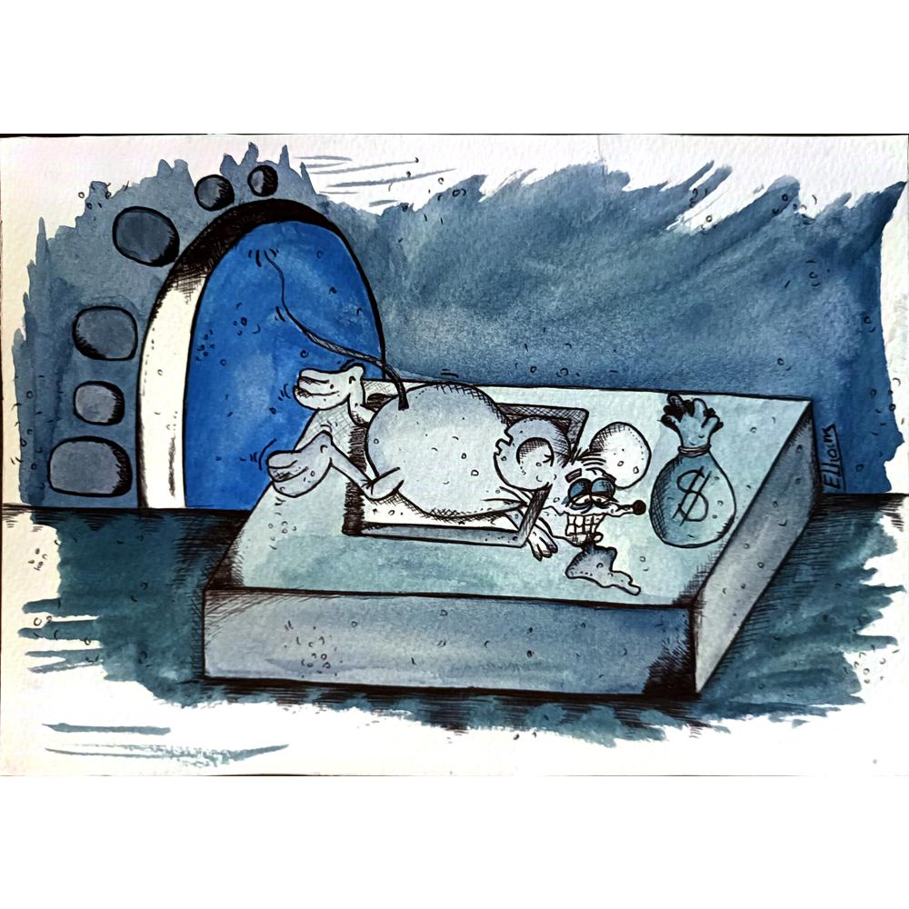 Alham Hosinzadeh 21x16cm Orijinal Karikatür BOD03288