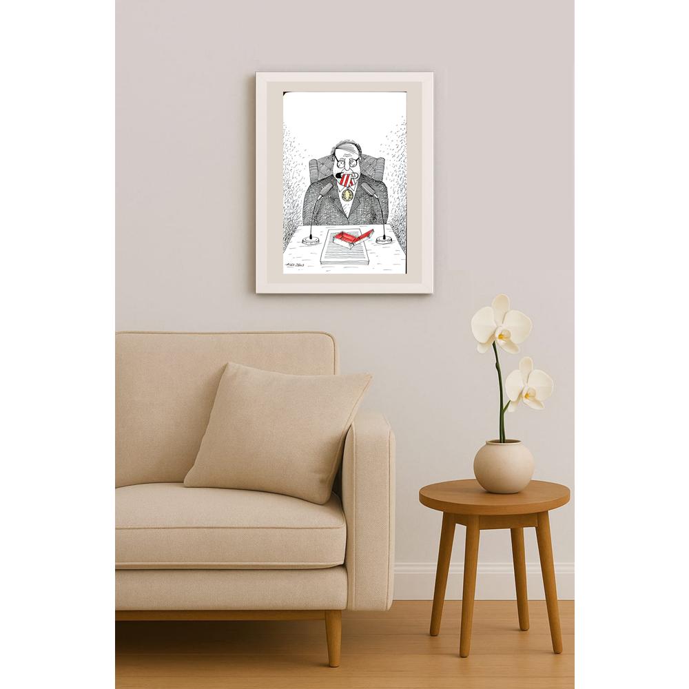 Aurel Stefan Alexandrescu 29x21cm Orijinal Karikatür BOD03290