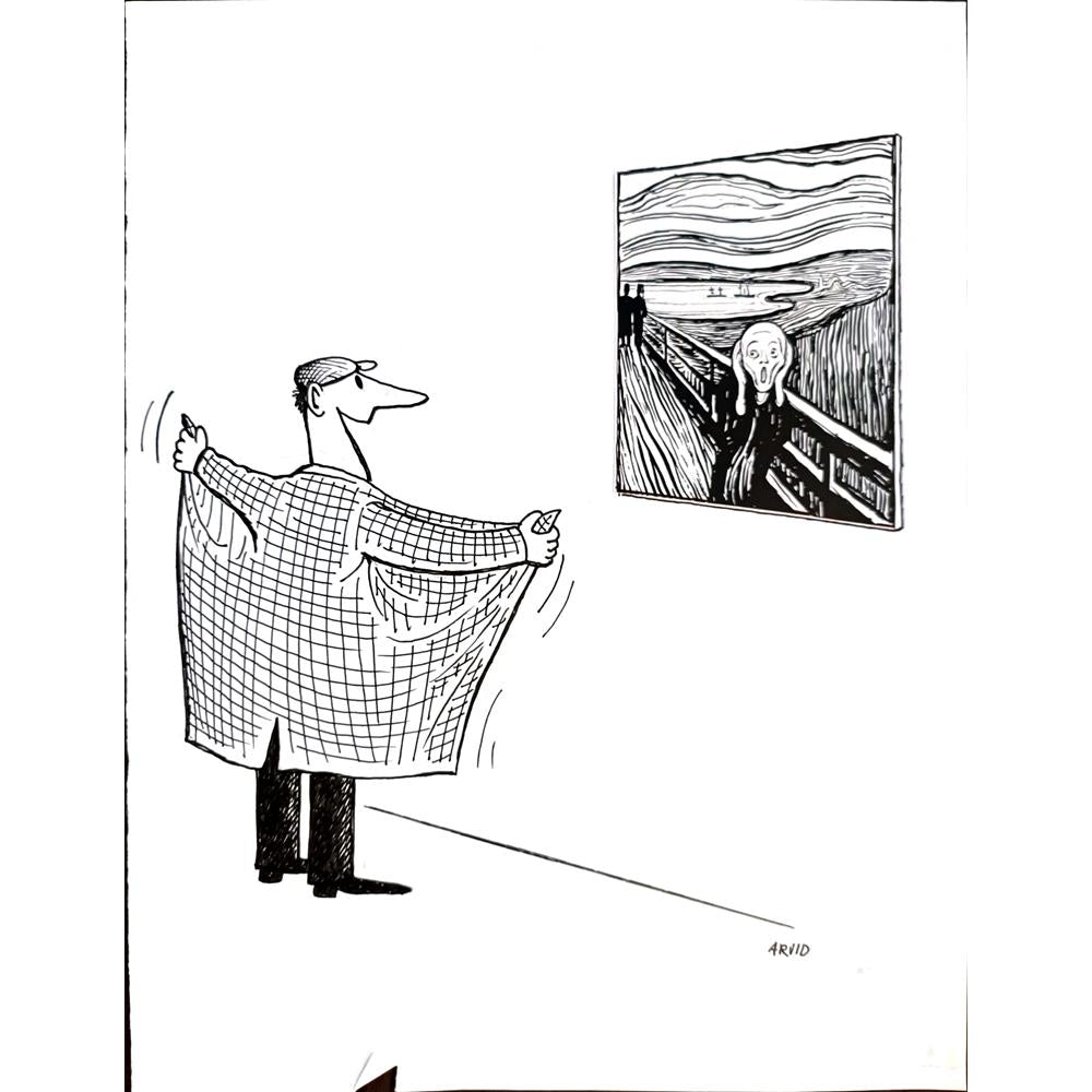 Arvid Andreassen Askehaugveien 29x21cm Orijinal Karikatür BOD03295
