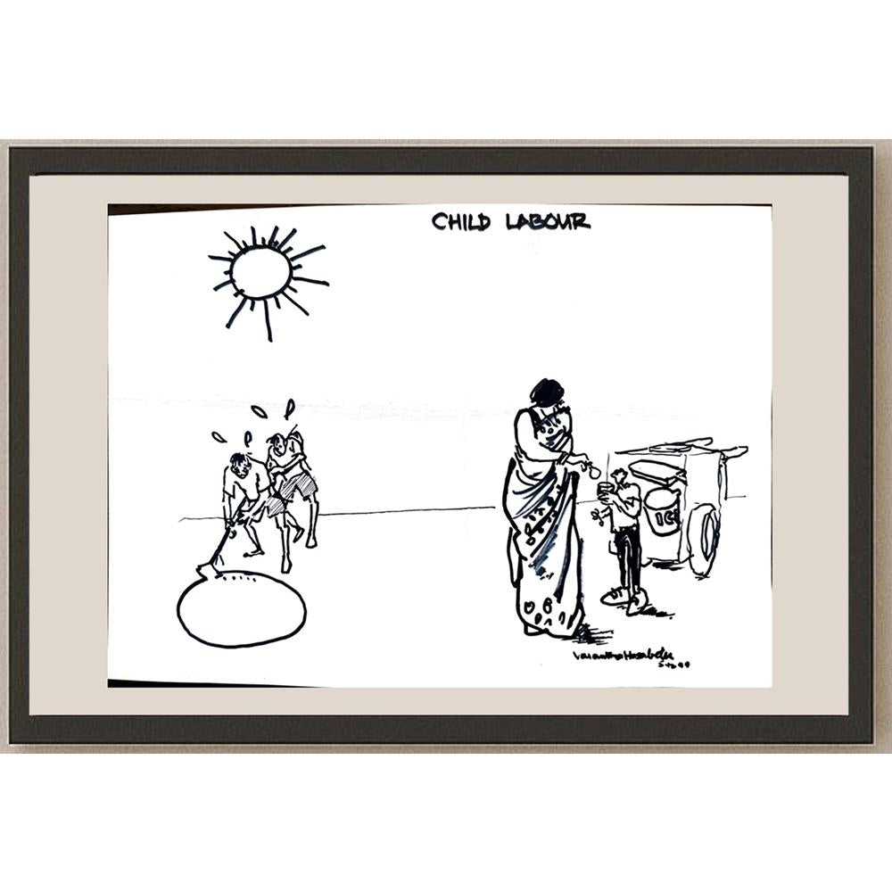 Vasantha Hosabettu 28x18cm Orijinal Karikatür BOD03307