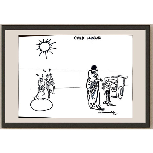 Vasantha Hosabettu 28x18cm Orijinal Karikatür BOD03307