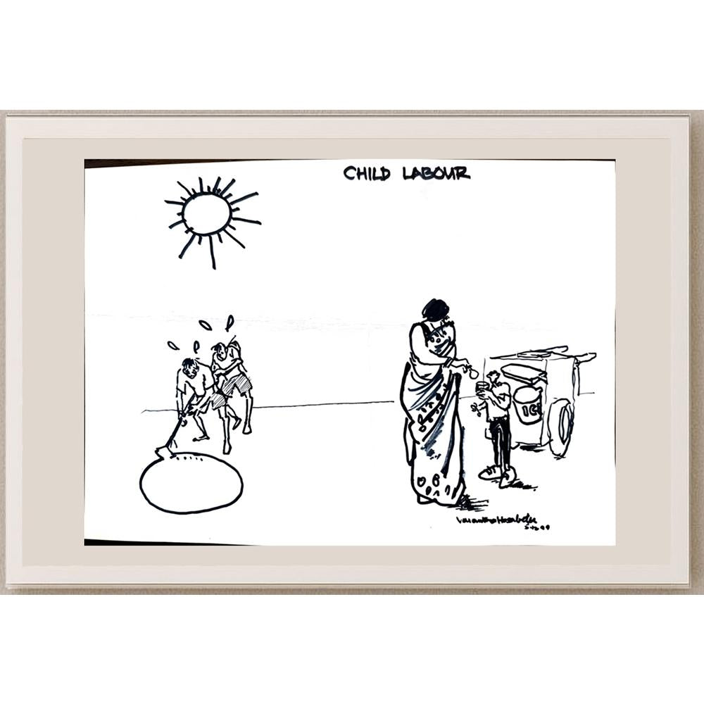 Vasantha Hosabettu 28x18cm Orijinal Karikatür BOD03307