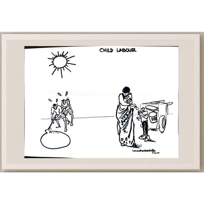 Vasantha Hosabettu 28x18cm Orijinal Karikatür BOD03307