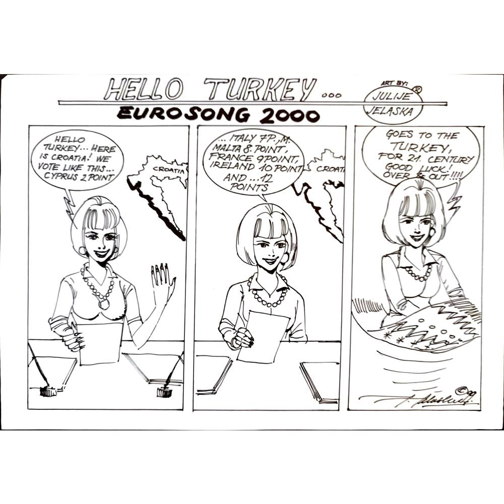 Julije Jelaska 29x21cm Orijinal Karikatür BOD03317