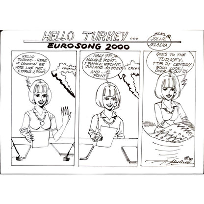 Julije Jelaska 29x21cm Orijinal Karikatür BOD03317