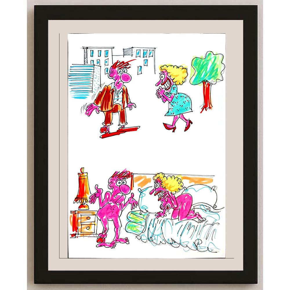 Midhat Ajanovic 29x21cm Orijinal Karikatür BOD03319