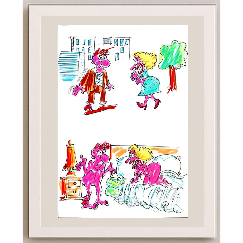 Midhat Ajanovic 29x21cm Orijinal Karikatür BOD03319