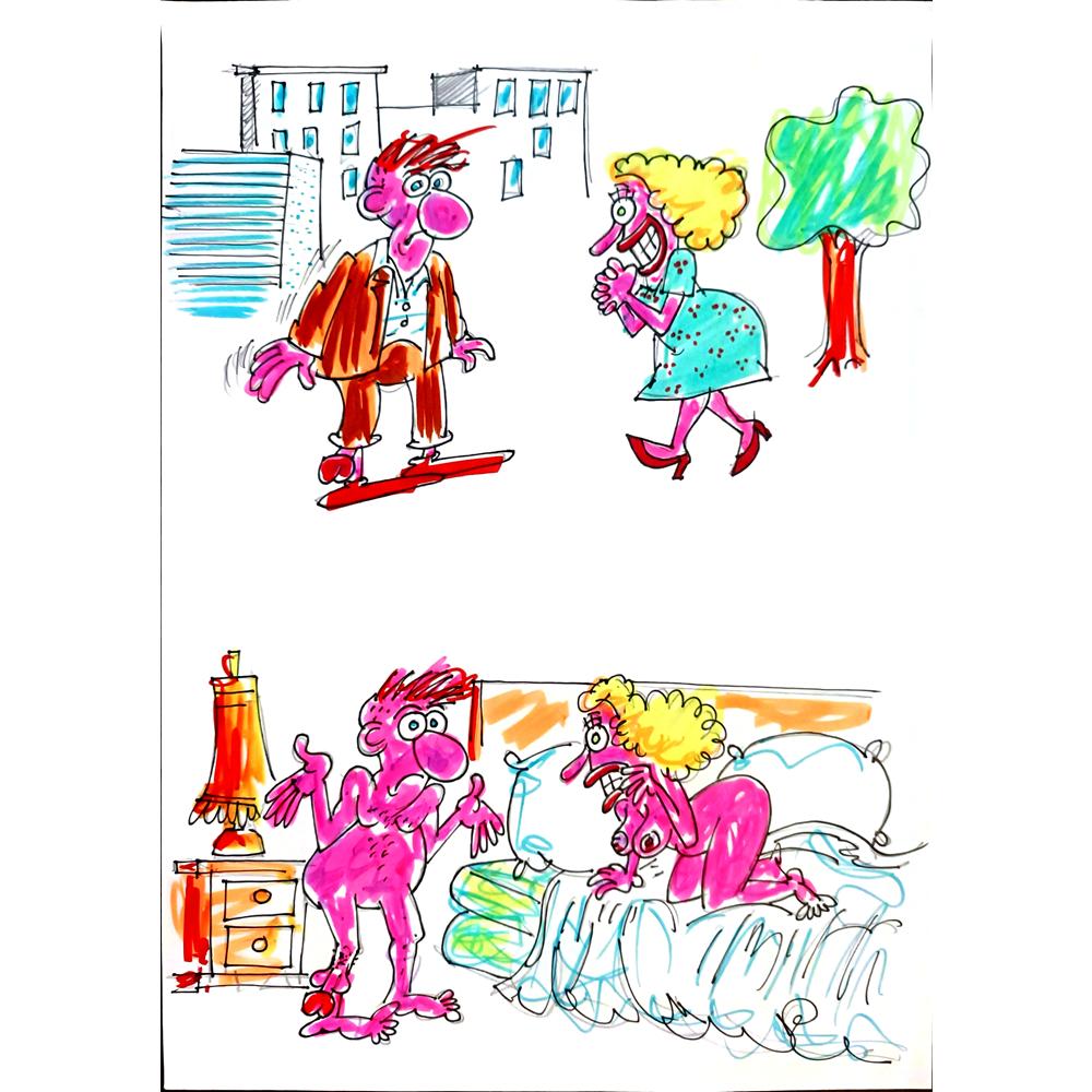 Midhat Ajanovic 29x21cm Orijinal Karikatür BOD03319