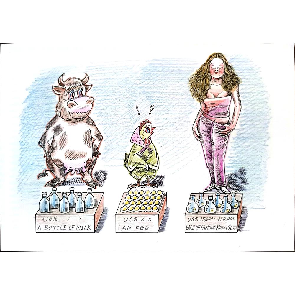 Zhang Fang 29x21cm Orijinal Karikatür BOD03326