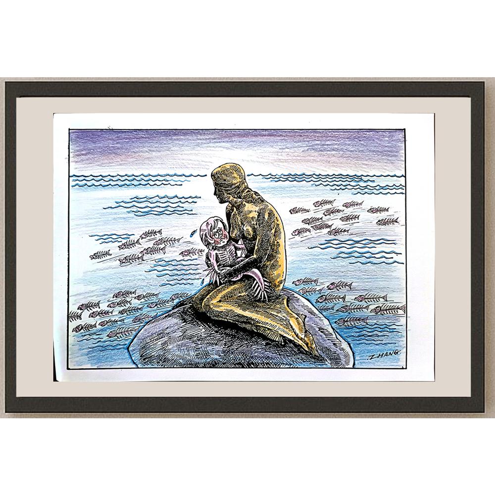 Zhang Fang 29x21cm Orijinal Karikatür BOD03328
