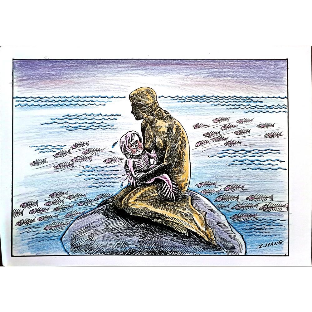 Zhang Fang 29x21cm Orijinal Karikatür BOD03328