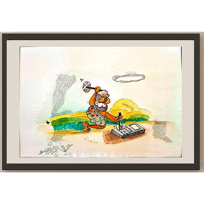 Seyyeh Hassan Hejazi 29x21cm Orijinal Karikatür BOD03331