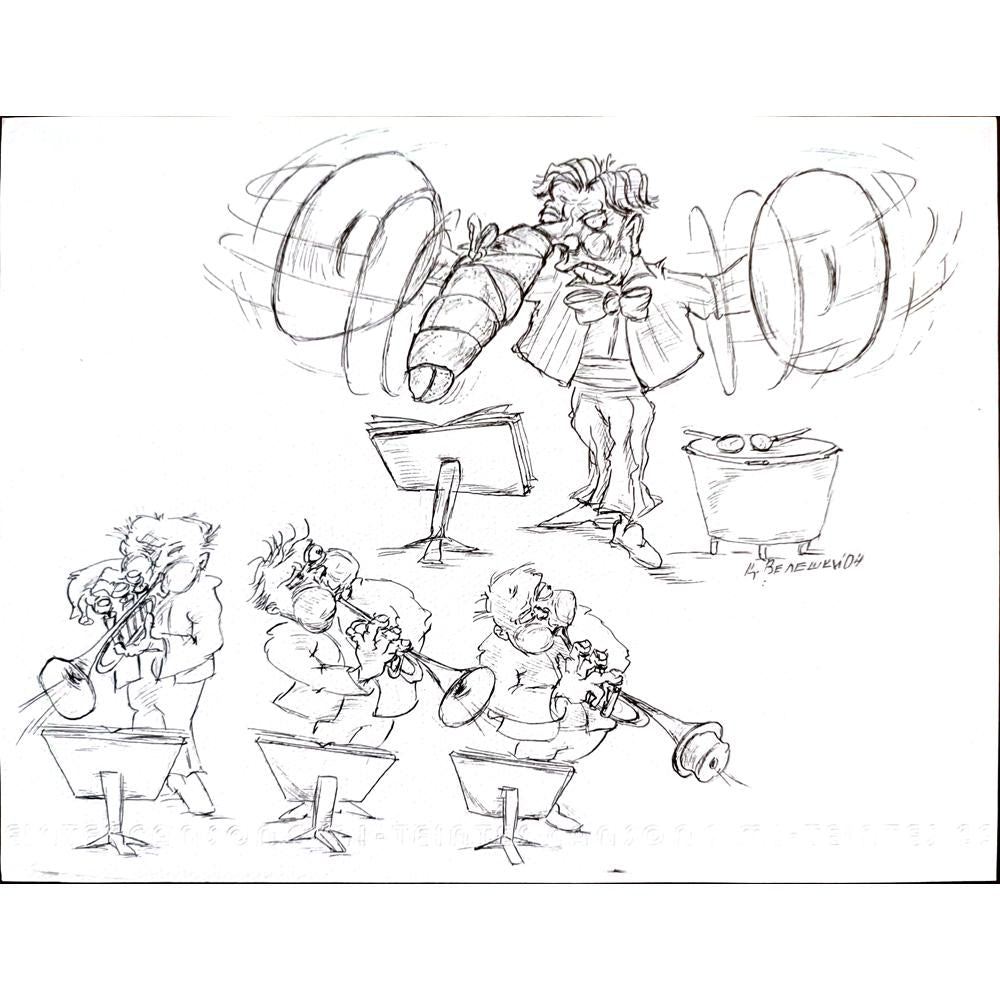 Tsvetomir Veleshky 31x24cm Orijinal Karikatür BOD03355