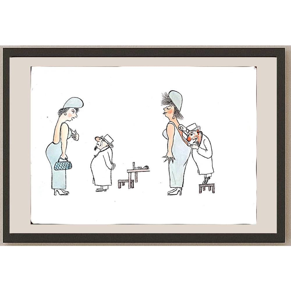 Yosef Fayer 35x25cm Orijinal Karikatür BOD03356