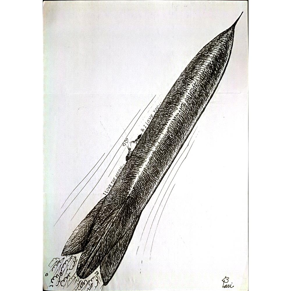 Pari Mohammad Nabi 29x21cm Orijinal Karikatür BOD03367