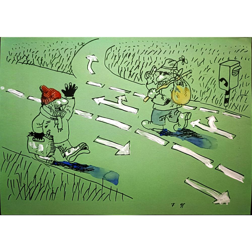 Jan Tomaschoff 29x21cm Orijinal Karikatür BOD03370