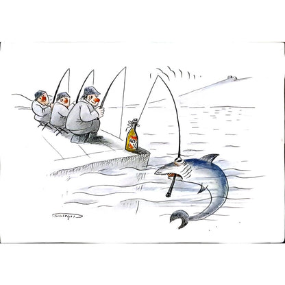 Wolfgang Schlegel 29x21cm Orijinal Karikatür BOD03376
