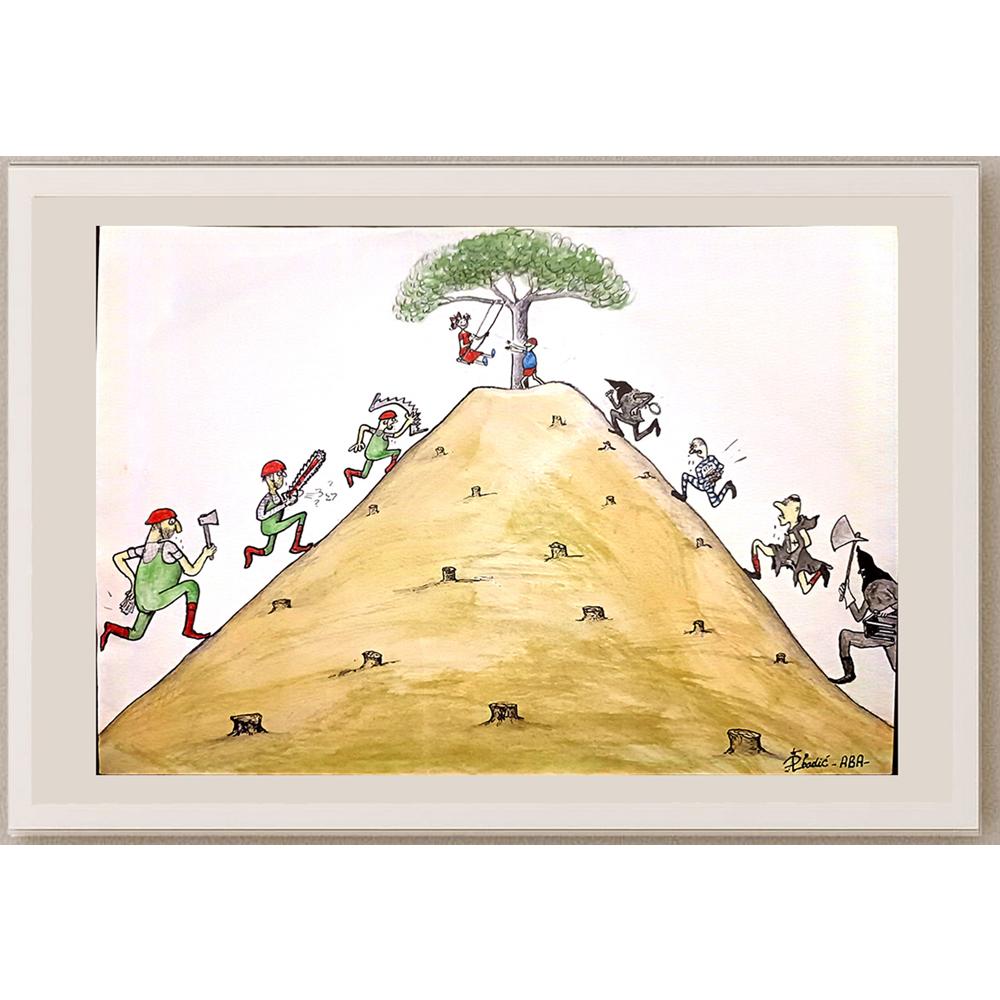 Predrag Abadic 29x21cm Orijinal Karikatür BOD03387