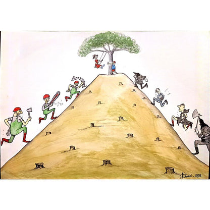 Predrag Abadic 29x21cm Orijinal Karikatür BOD03387