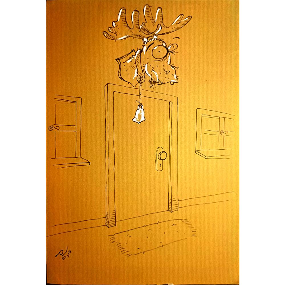 Payam Pourfalah 29x21cm Orijinal Karikatür BOD03390