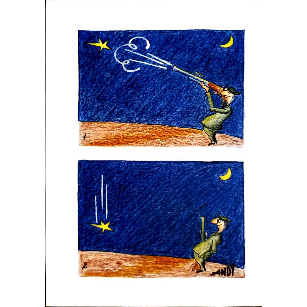 Andy Chaushu 29x21cm Orijinal Karikatür BOD03391