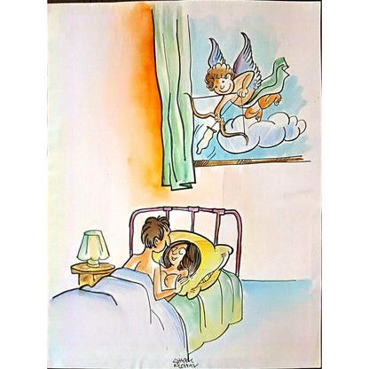 Shyam Mohan 29x21cm Orijinal Karikatür BOD03397