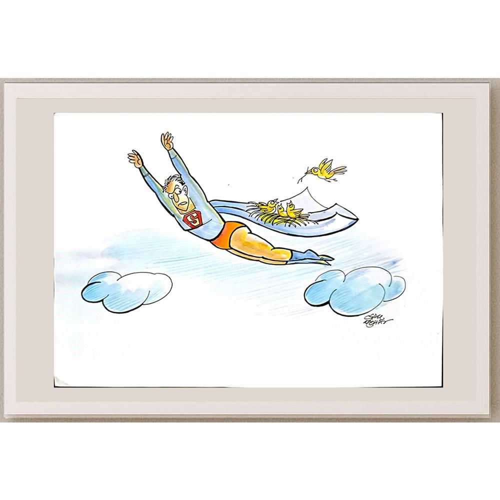 Shyam Mohan 29x21cm Orijinal Karikatür BOD03401