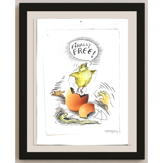 Wolfgang Schlegel 29x21cm Orijinal Karikatür BOD03415