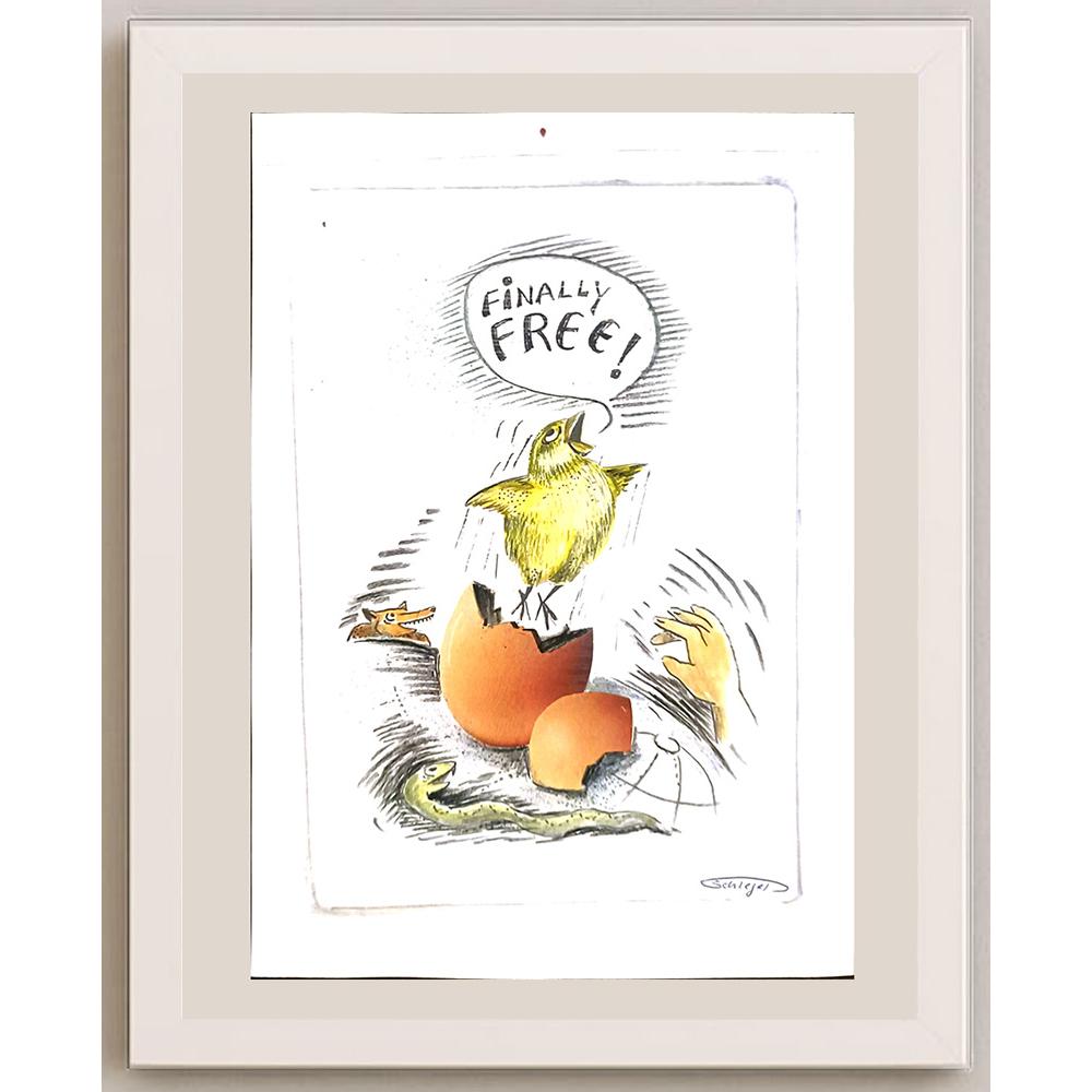 Wolfgang Schlegel 29x21cm Orijinal Karikatür BOD03415