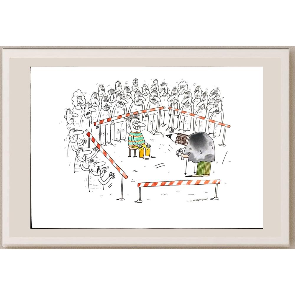 Maciej Trzepakka 29x21cm Orijinal Karikatür BOD03420
