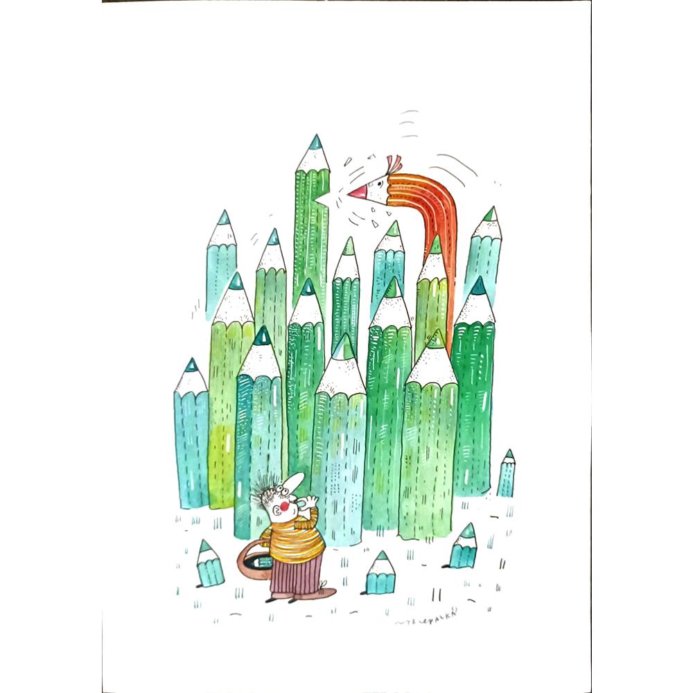 Maciej Trzepakka 29x21cm Orijinal Karikatür BOD03422