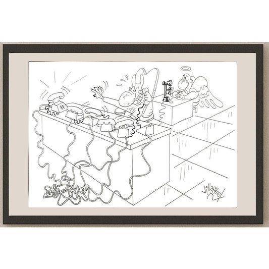 Juan Francisco Villarruel 29x21cm Orijinal Karikatür BOD03443