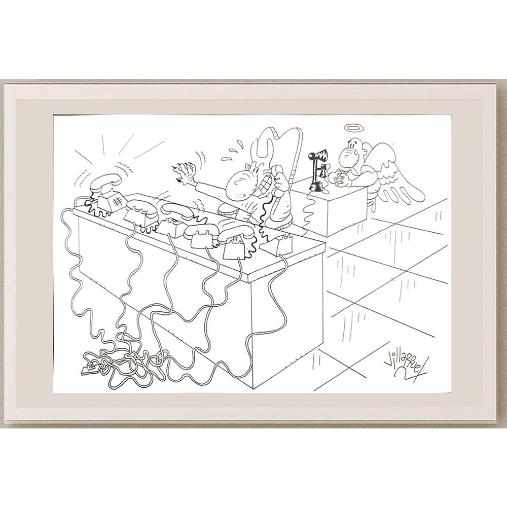 Juan Francisco Villarruel 29x21cm Orijinal Karikatür BOD03443