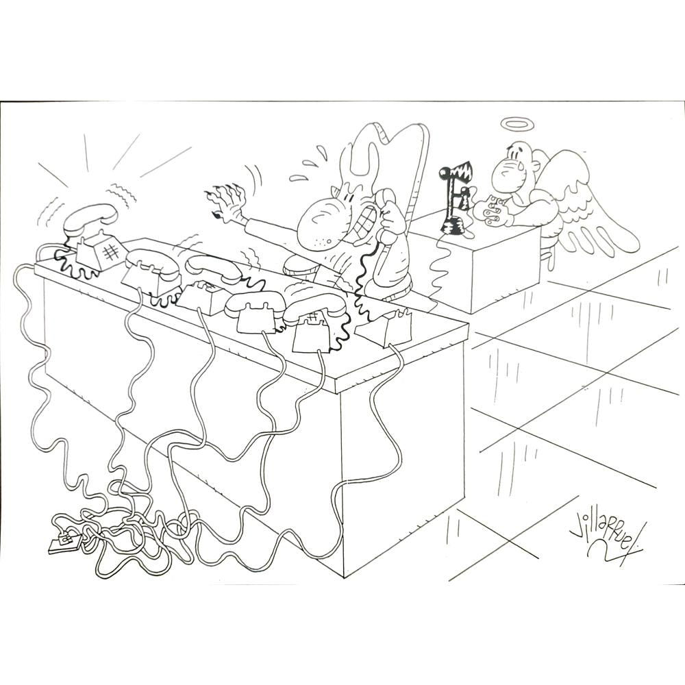 Juan Francisco Villarruel 29x21cm Orijinal Karikatür BOD03443