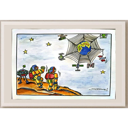 Sairam Akundi 29x21cm Orijinal Karikatür BOD03447