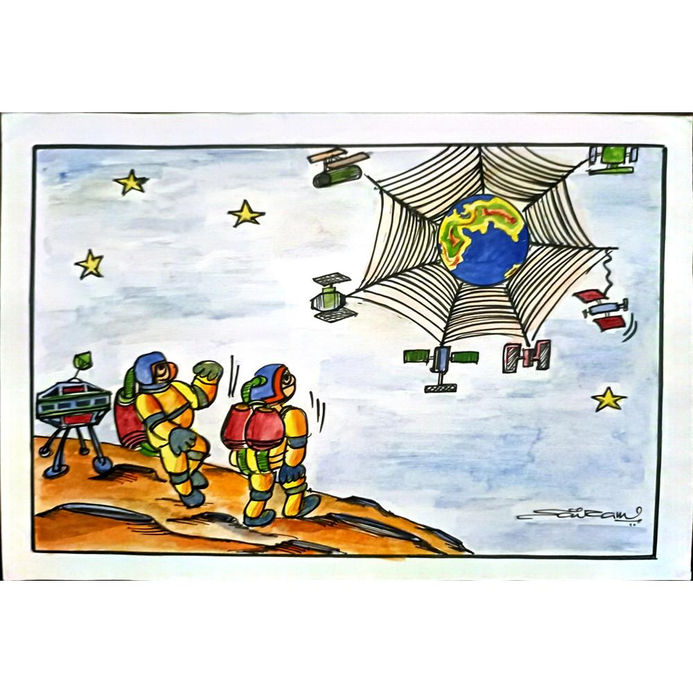 Sairam Akundi 29x21cm Orijinal Karikatür BOD03447