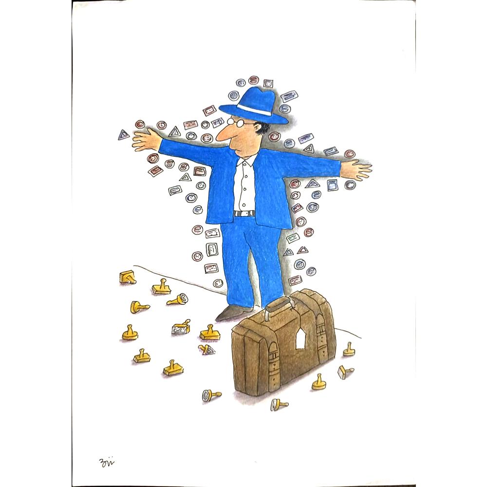 Masoud Ziaei Zardkhashosei 29x21cm Orijinal Karikatür BOD03455