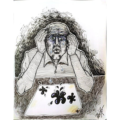 Zoran Zeljko 29x21cm Orijinal Karikatür BOD03456