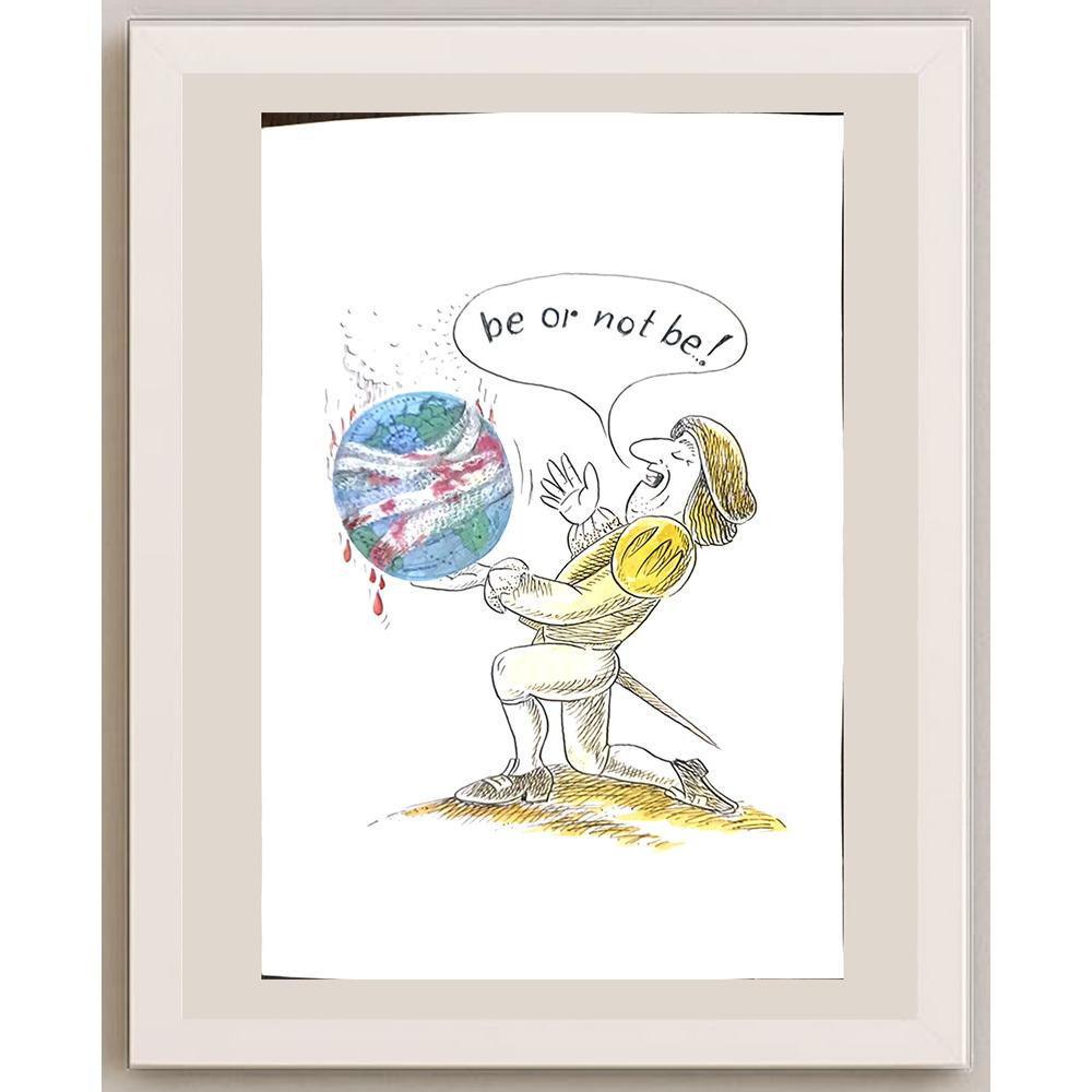 Wolfgang Schlegel 35x25cm Orijinal Karikatür BOD03470