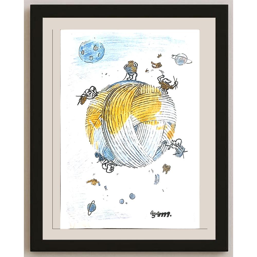 Sun Wanshuai 29x21cm Orijinal Karikatür BOD03471